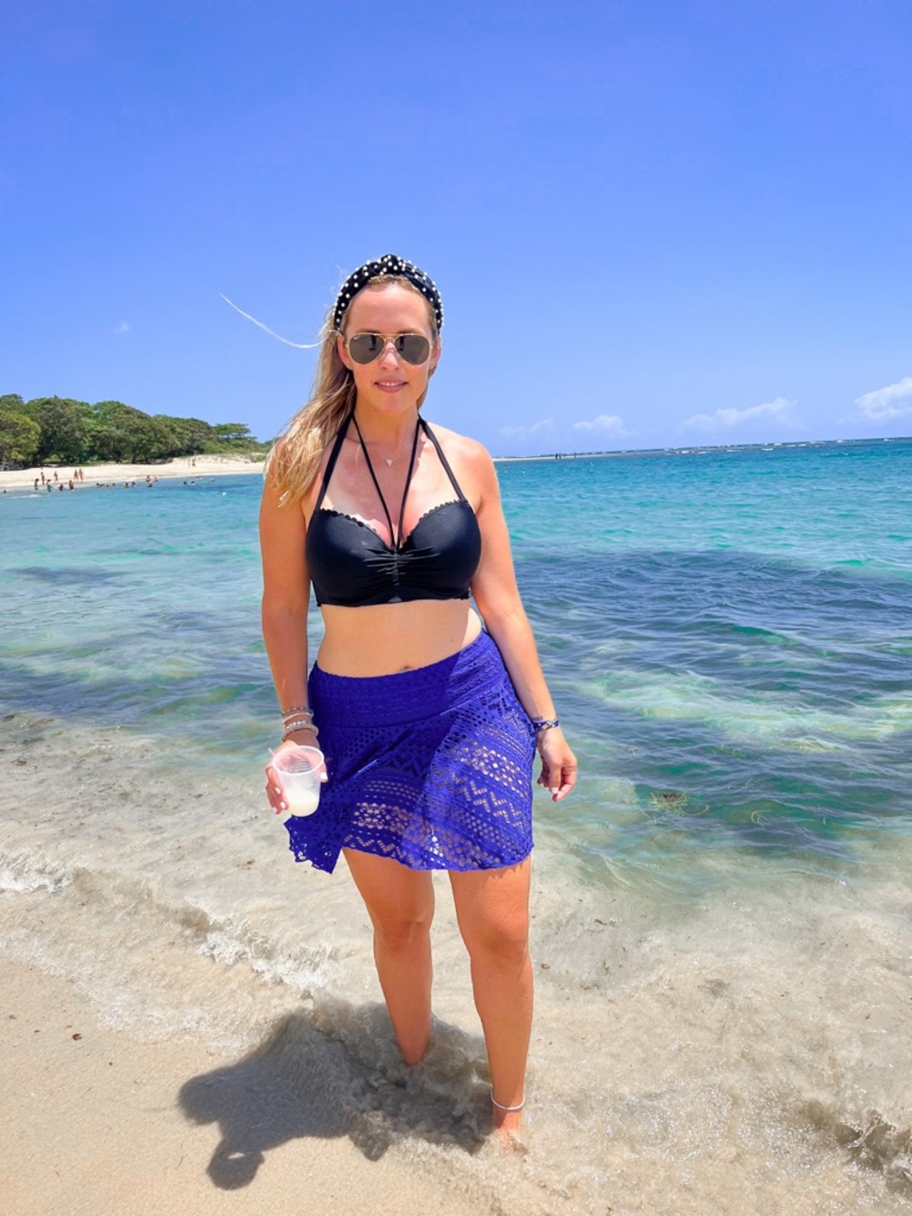 Blue Crochet swim skirt